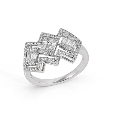  Inel Aur Alb 14K, Diamante 0.76 Ct 2