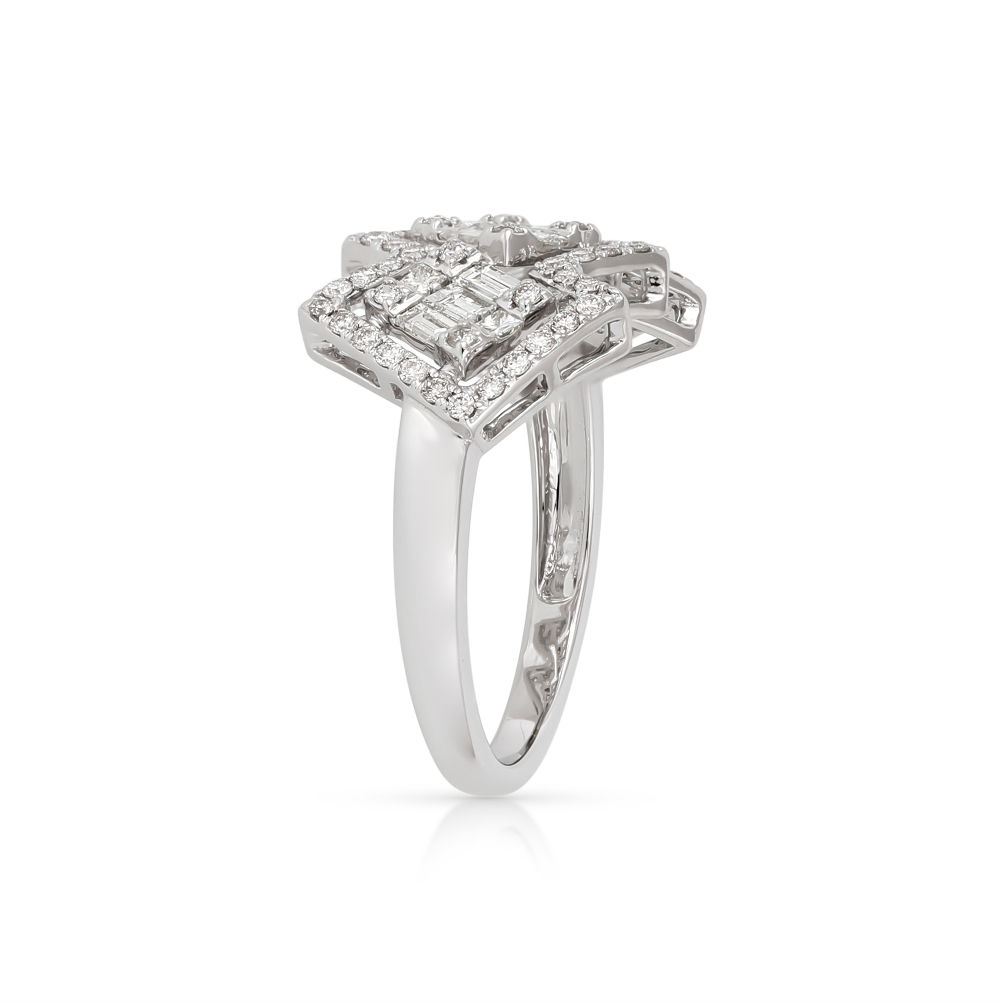  Inel Aur Alb 14K, Diamante 0.76 Ct 3
