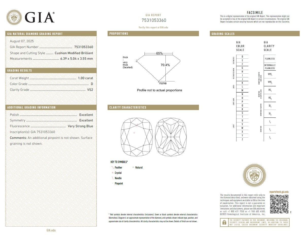  Inel Aur Alb 18k, Diamant Solitaire 1.00 Ct D/VS2, Diamante Laterale 1.08 Ct 6