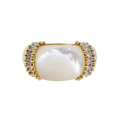  Inel Aur 18k, Scoica Sidef 9.22 ct, Diamante 0.38 ct 1
