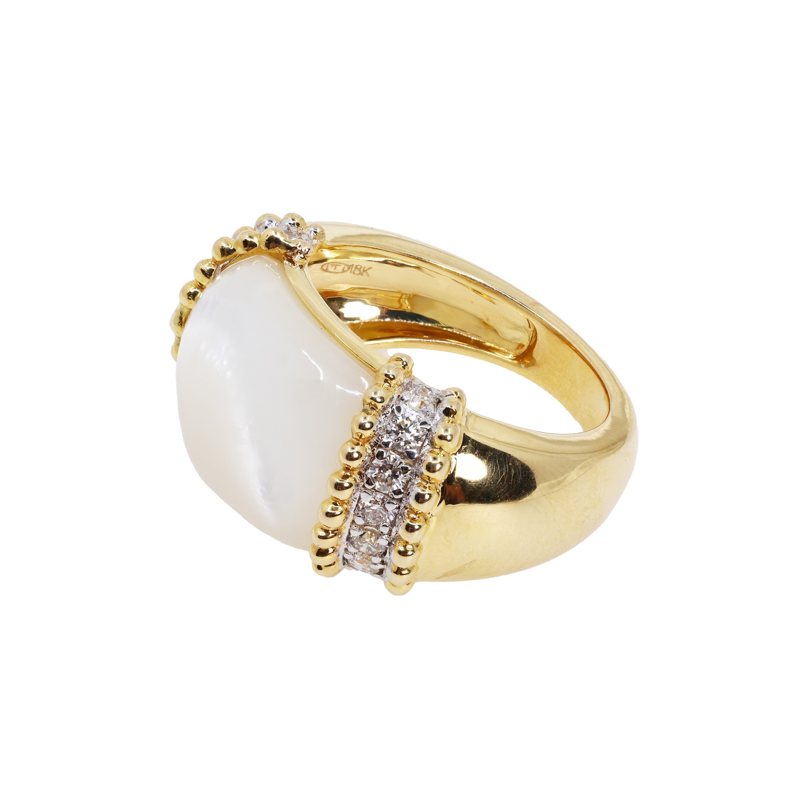  Inel Aur 18k, Scoica Sidef 9.22 ct, Diamante 0.38 ct 3