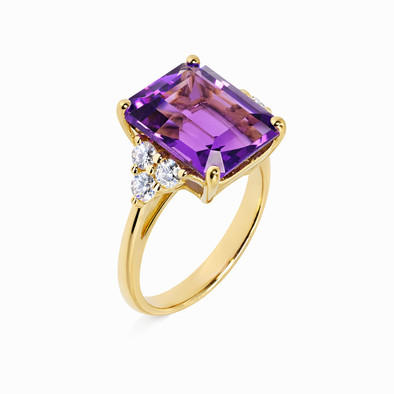  Inel Aur 18k, Ametist 5.80 ct, Diamante 0.44 ct 3