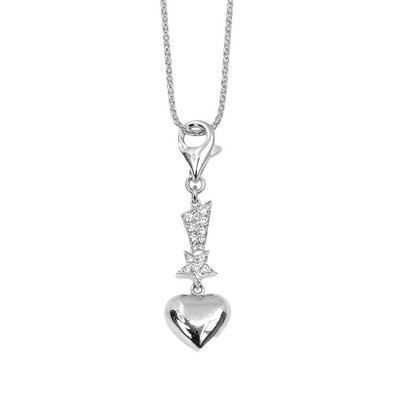  Colier Aur Alb 18k, Diamante 0.15 Ct 