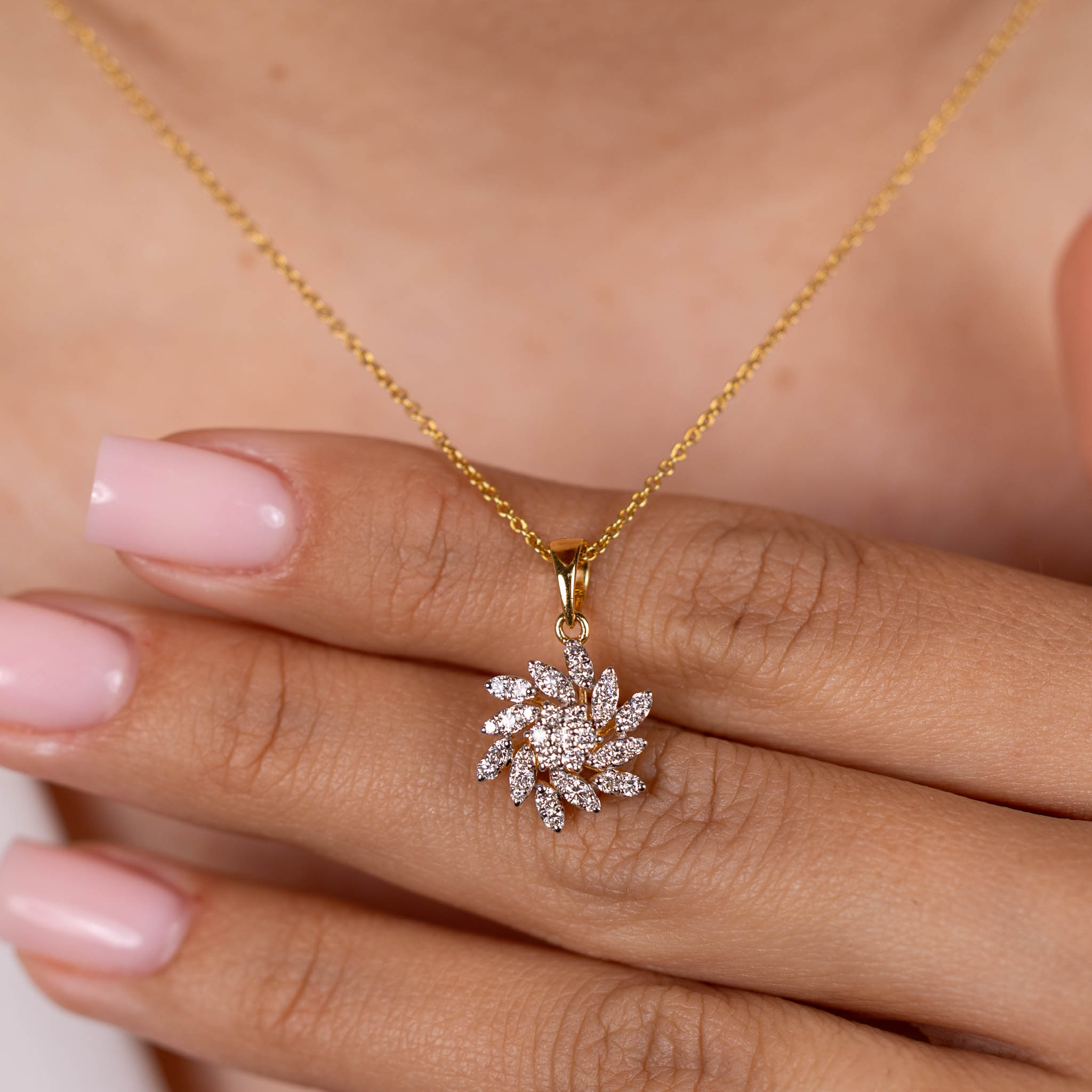 Pandantiv Aur Galben 18K, Diamante 0.60 Ct 2