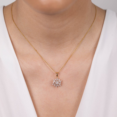  Pandantiv Aur Galben 18K, Diamante 0.60 Ct 4