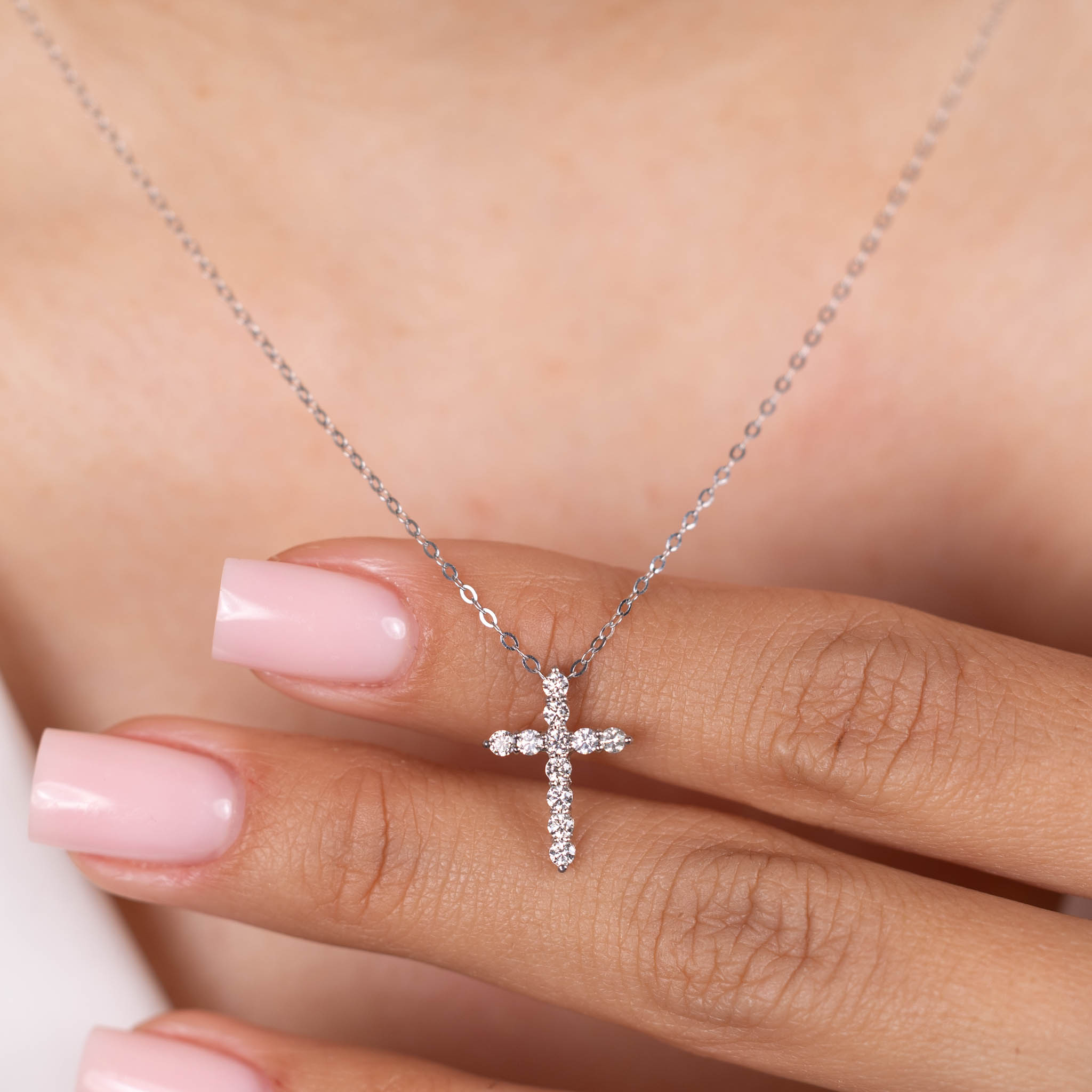  Colier Aur Alb 14k, Diamante 0.38 Ct 2