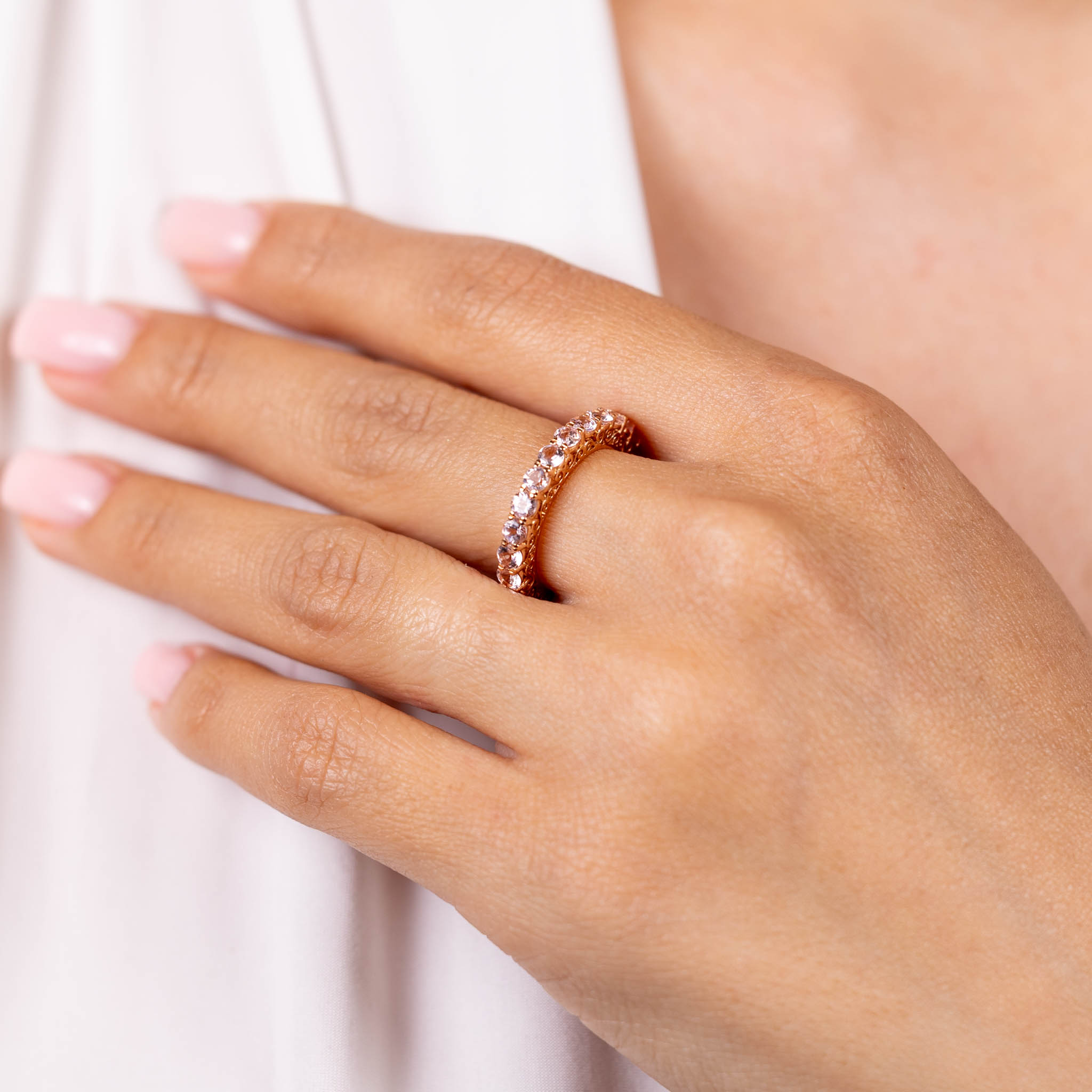  Inel Aur Roz 14K, Morganit 2.50 Ct 4