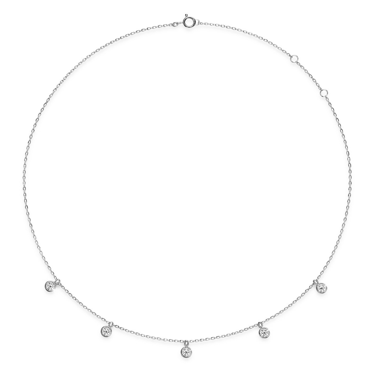  Colier Aur Alb 14k, Diamante 0.45 Ct 