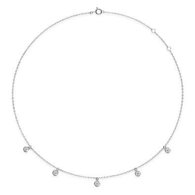  Colier Aur Alb 14k, Diamante 0.45 Ct 
