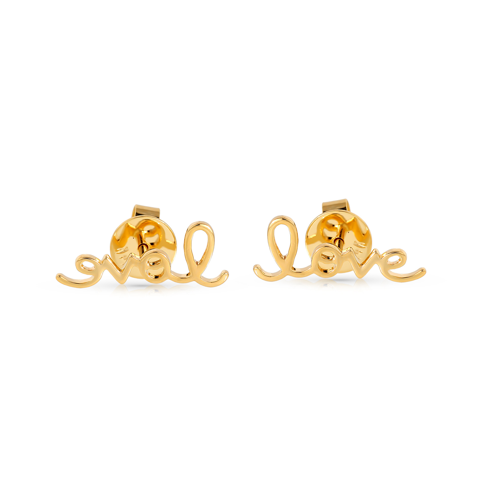  Cercei Aur Galben 14K - Love 1