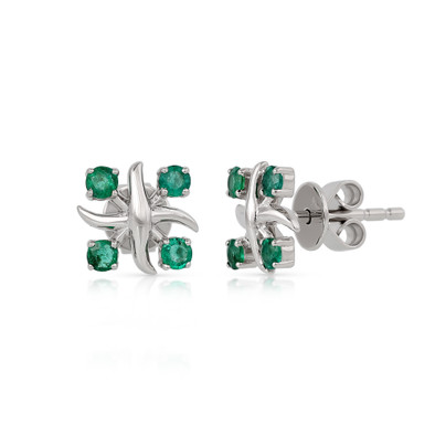  Cercei Aur Alb 14K, Smarald 0.38 Ct 2
