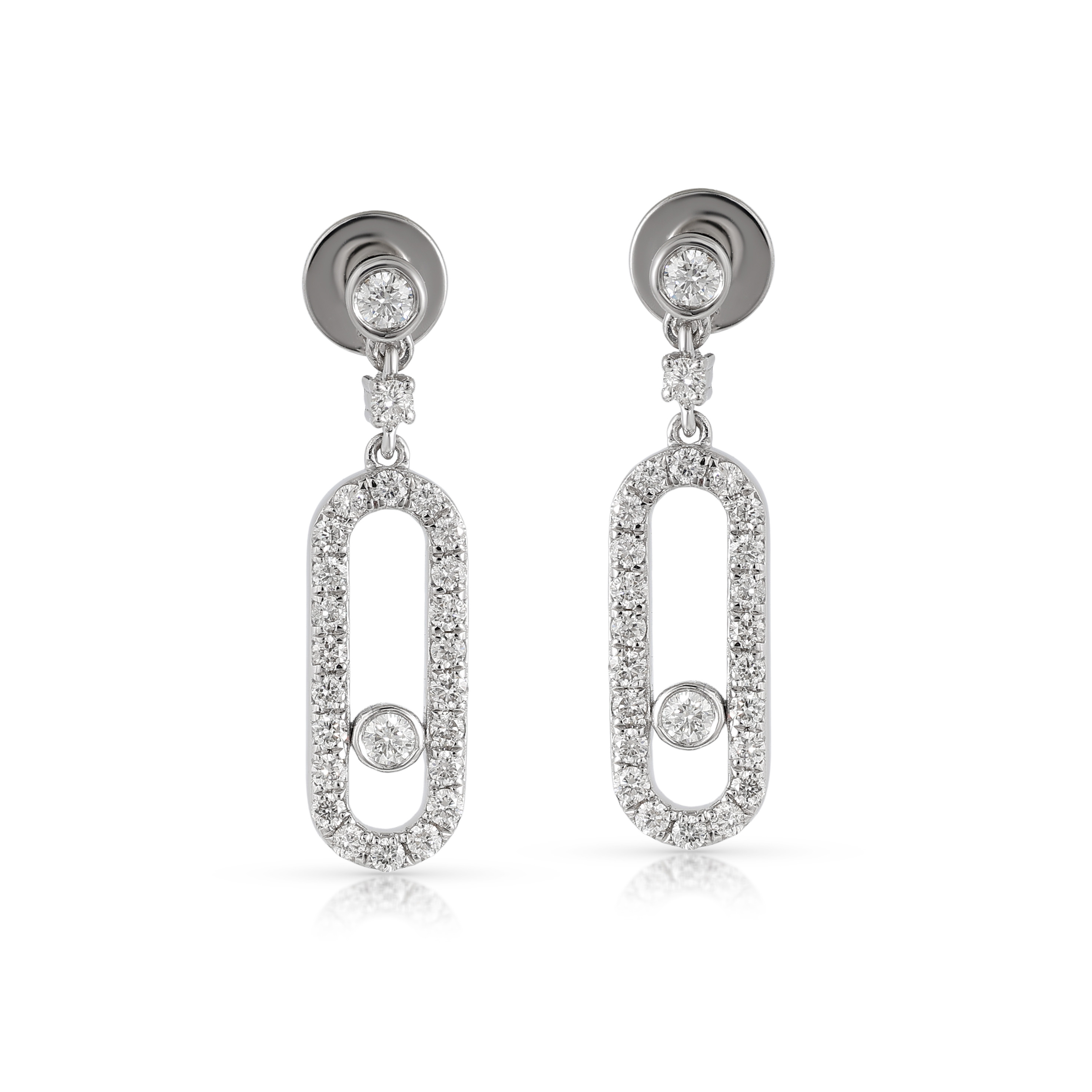  Cercei Aur Alb 14K, Diamante 0.50 Ct 1