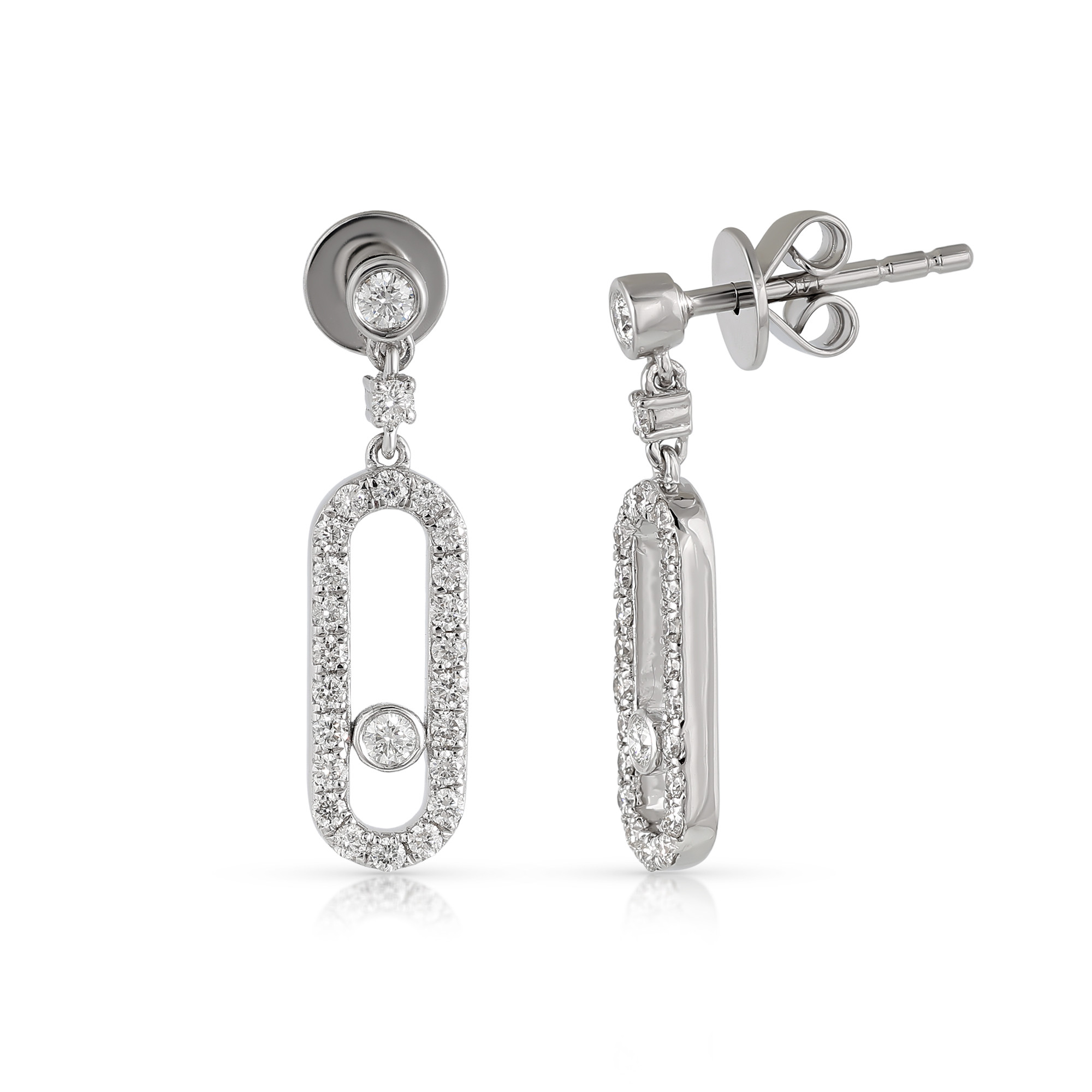  Cercei Aur Alb 14K, Diamante 0.50 Ct 2
