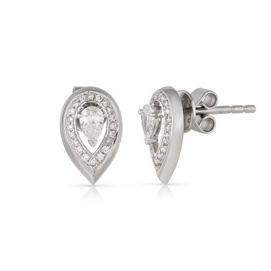  Cercei Aur Alb 14K, Diamante 0.37 Ct 2