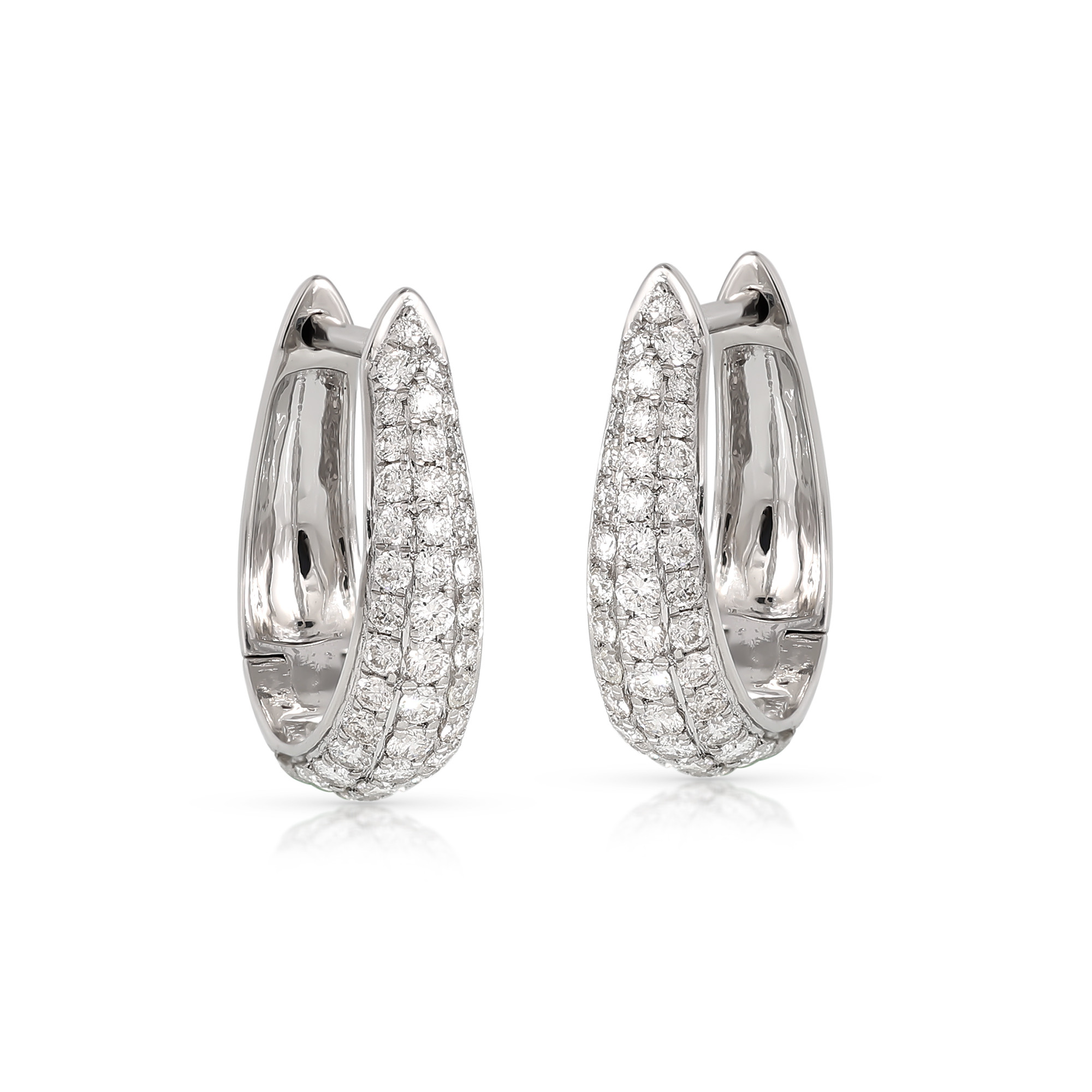  Cercei Aur Alb 14K,  Diamante 0.80 Ct 1
