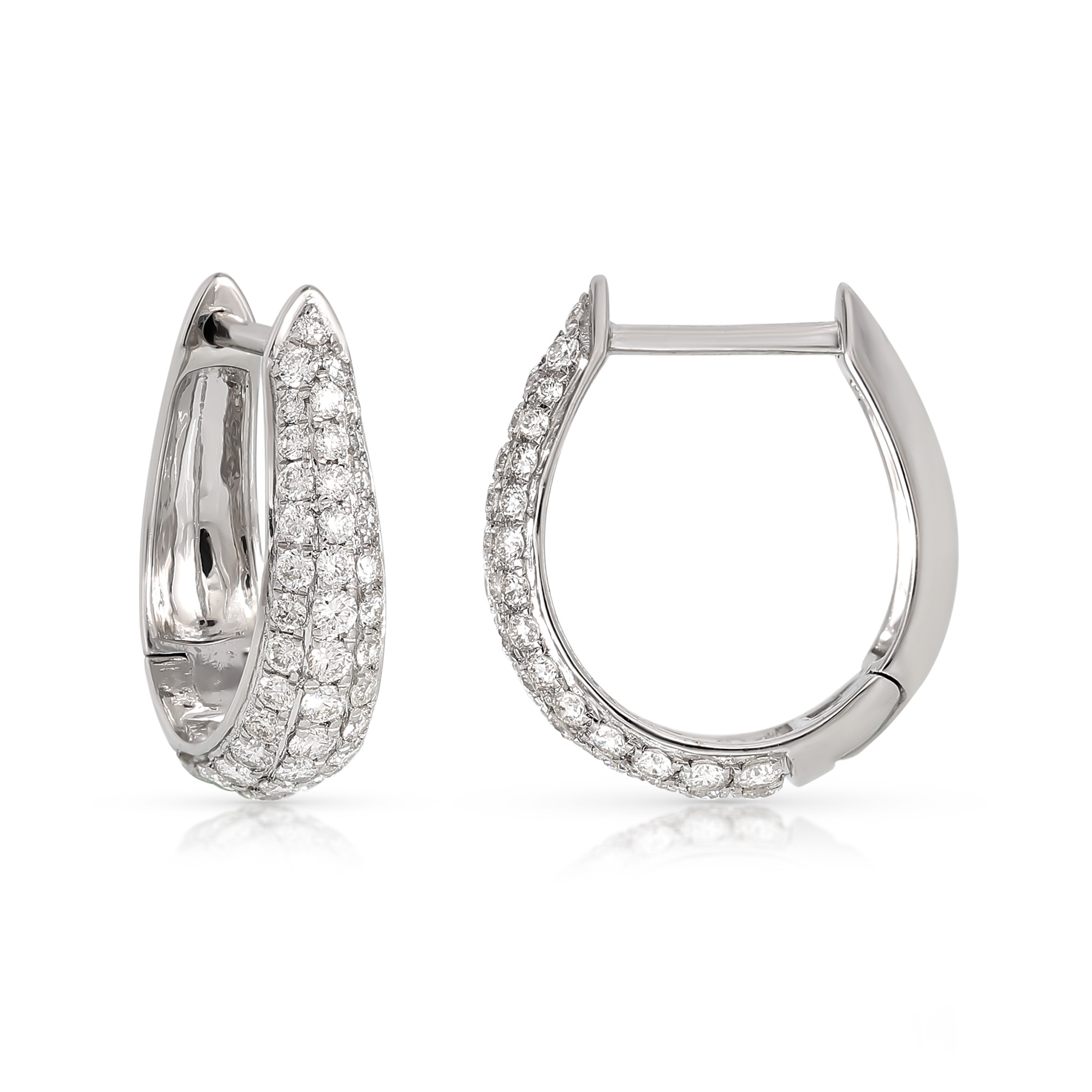  Cercei Aur Alb 14K,  Diamante 0.80 Ct 2