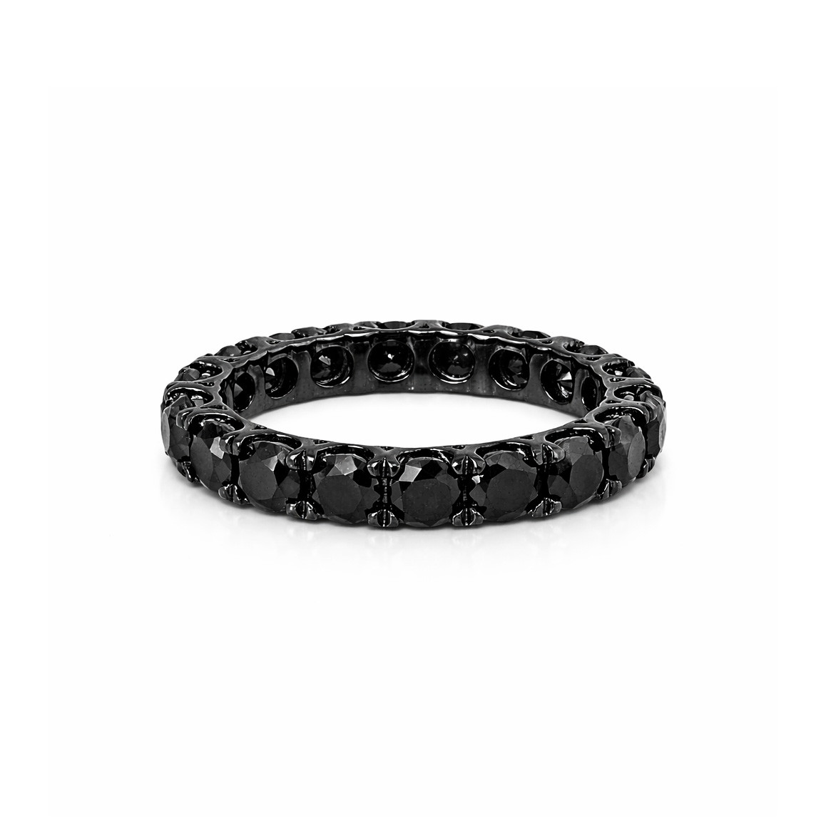  Inel Eternity Aur 14k, Diamante Negre 3.80 Ct 1