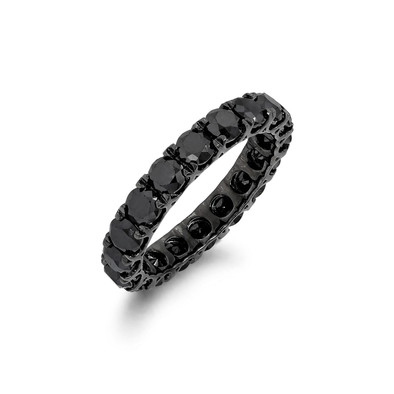  Inel Eternity Aur 14k, Diamante Negre 3.80 Ct 2