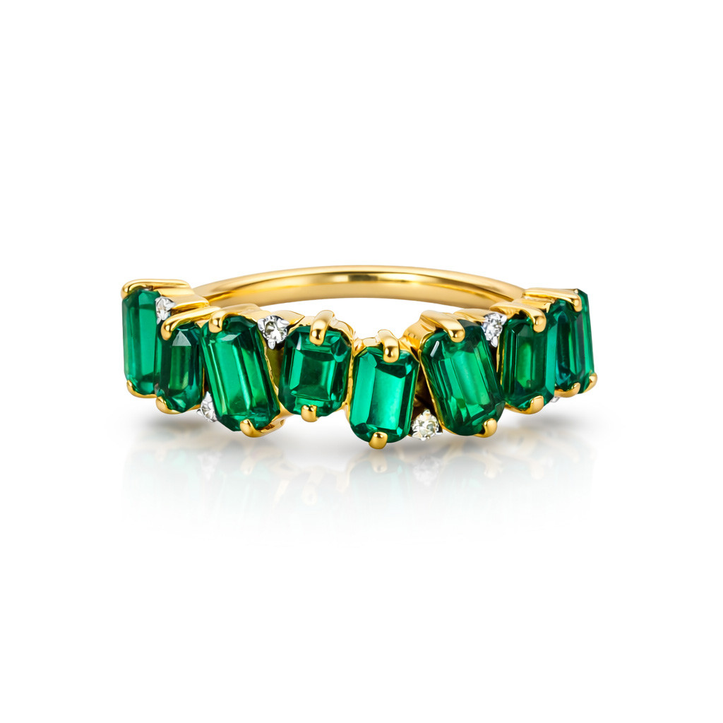  Inel Aur Galben 14K, Smaralde 2.15 Ct , Diamante 0.08 Ct 1