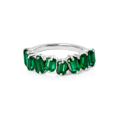  Inel Aur Alb 14K, Smaralde 2.15 Ct , Diamante 0.08 Ct 1