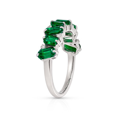  Inel Aur Alb 14K, Smaralde 2.15 Ct , Diamante 0.08 Ct 5