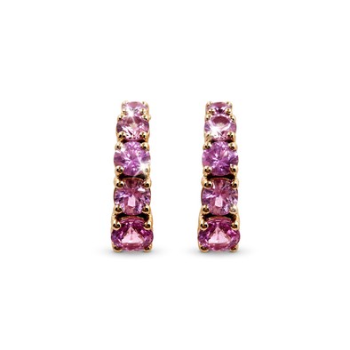  Cercei Aur Roz 14k, Safire Roz 1.65 Ct 1