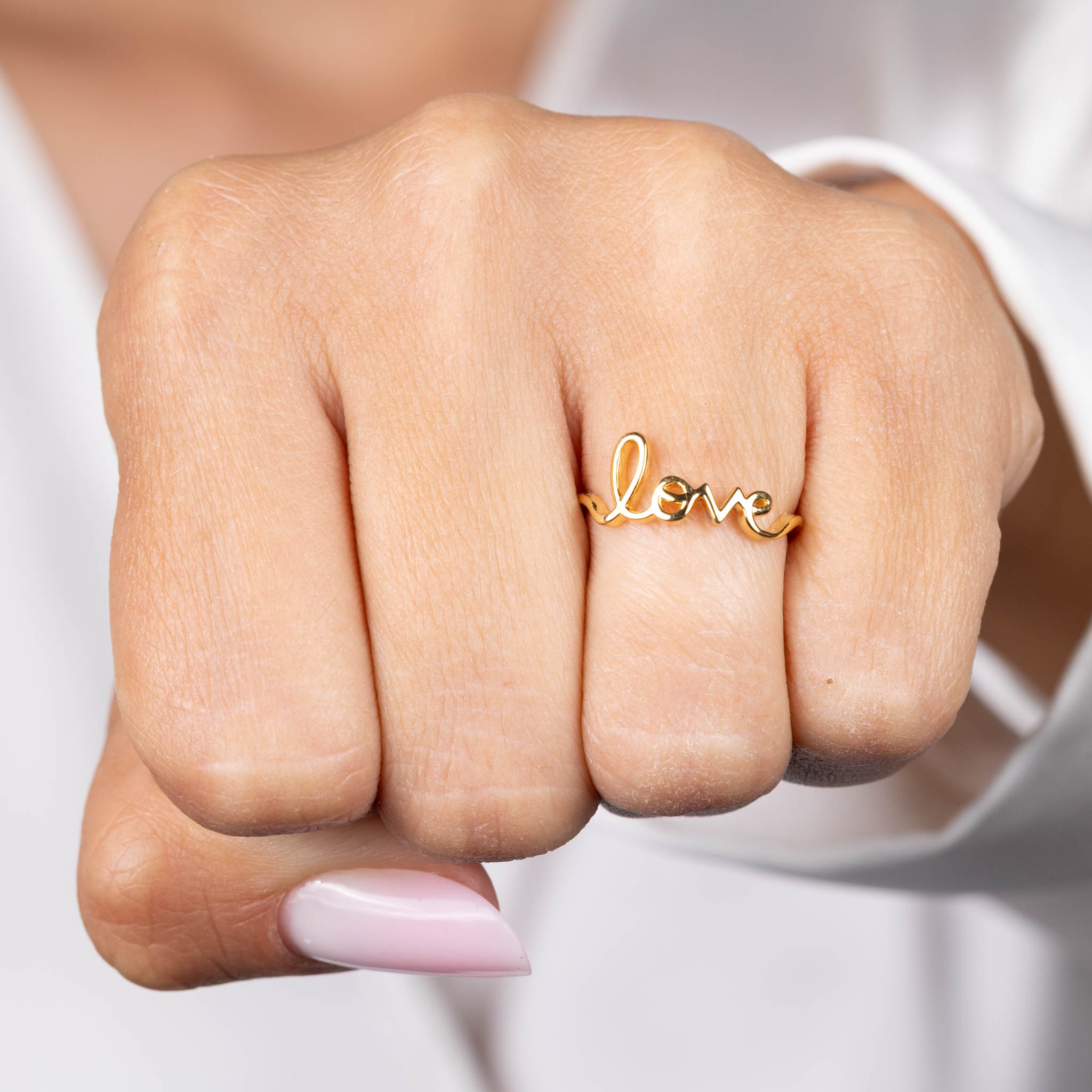  Inel Aur Galben 14K - Love 4
