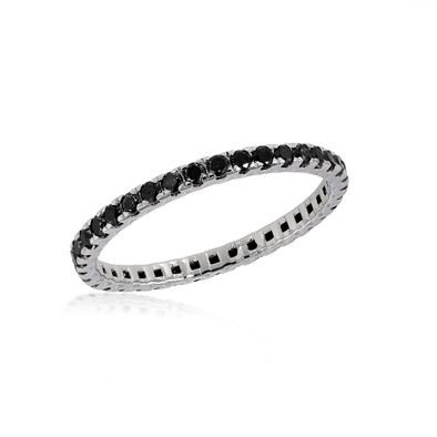  Inel Eternity Aur Alb 14k, Diamante Negre 0.60 Ct 3