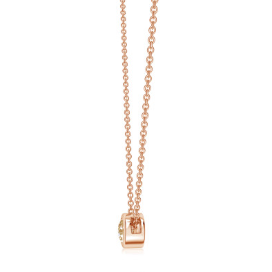  Colier Aur Roz 18k, Diamant Solitaire Champagne 0.11 Ct 3