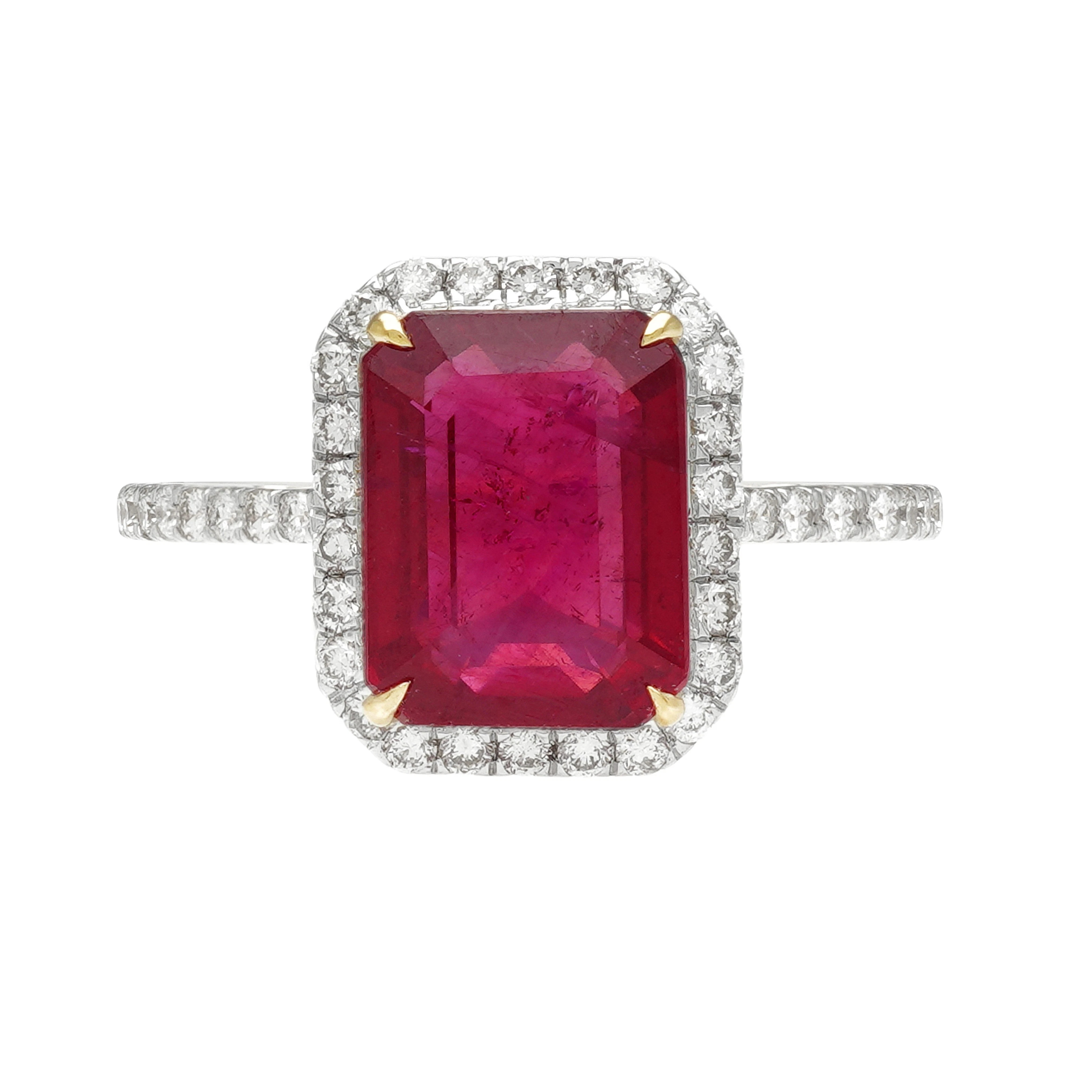  Inel Aur Galben 18K, Rubin 2.34 Ct , Diamante 0.40 Ct 1