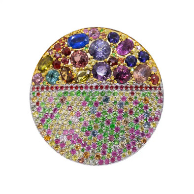 Inel Argint 925, Turmalina, Safire Fancy, Tsavorite, Spinel, Safire Ceylon