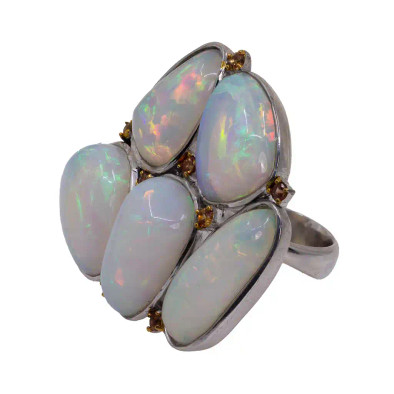 Inel Argint 925, Opal, Safire Fancy