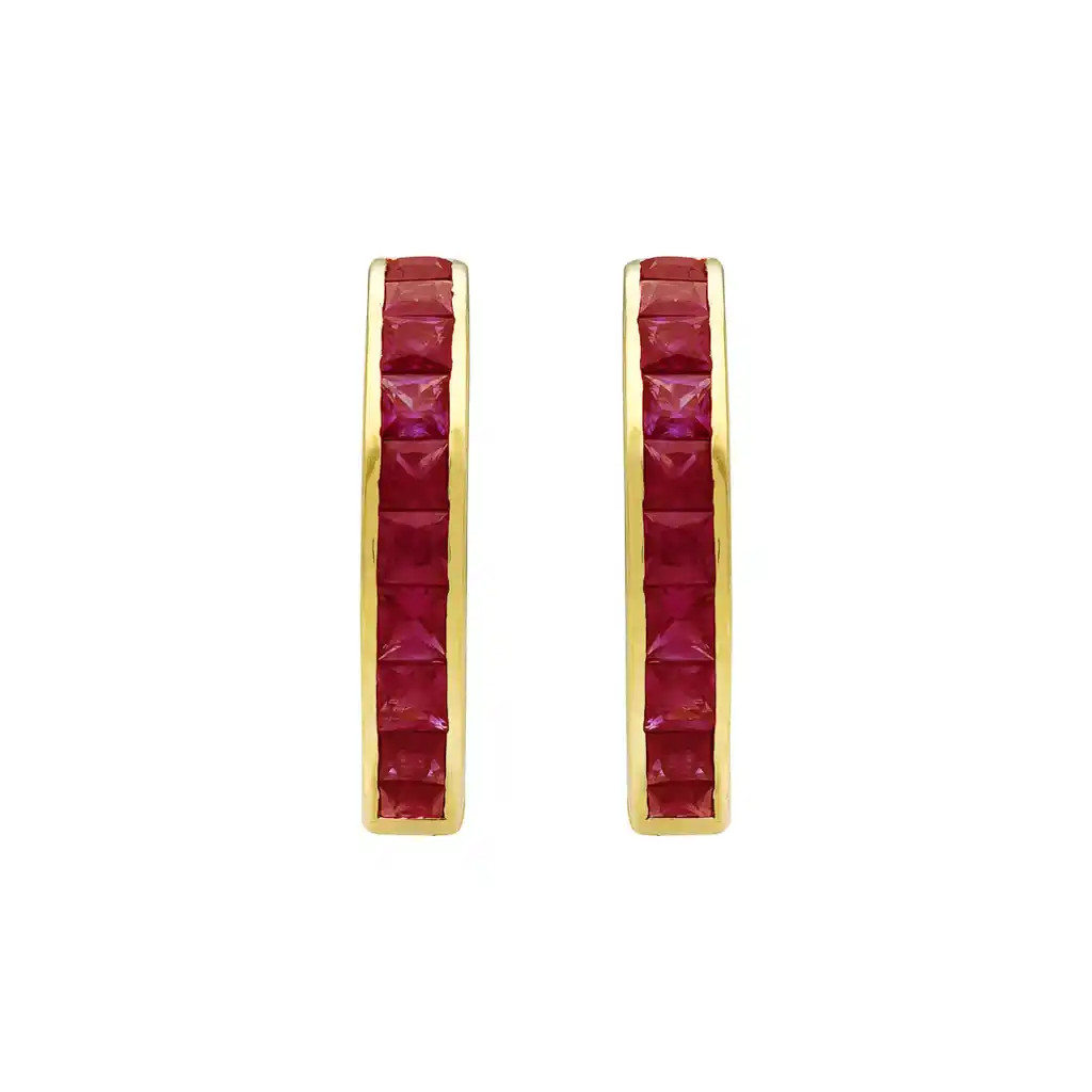 Cercei Aur Galben 18K, Rubine 3.85 ct
