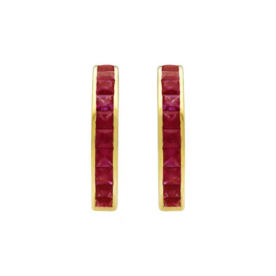 Cercei Aur Galben 18K, Rubine 3.85 ct