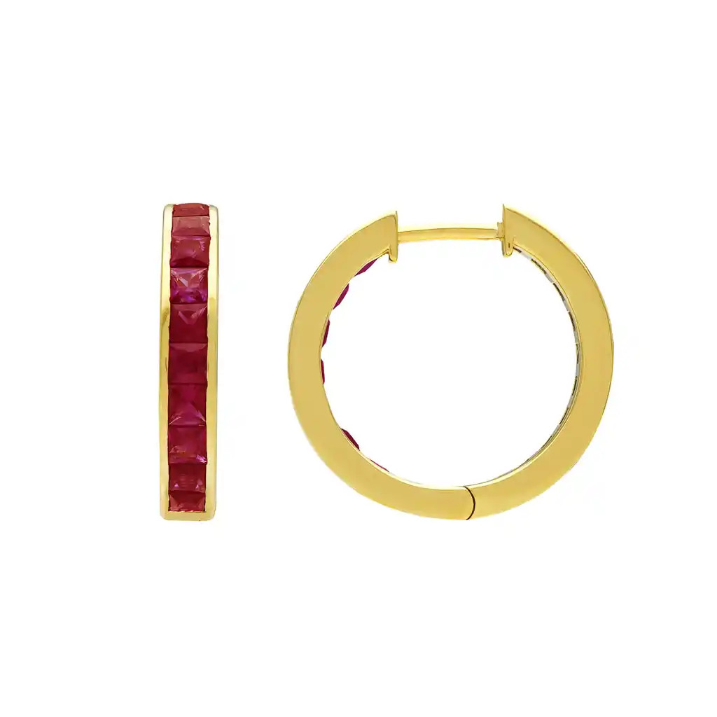 Cercei Aur Galben 18K, Rubine 3.85 ct