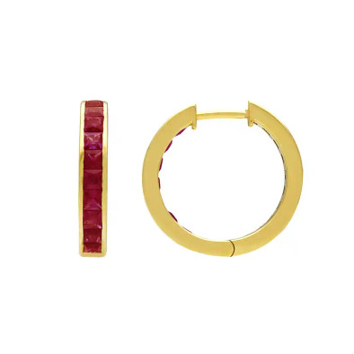 Cercei Aur Galben 18K, Rubine 3.85 ct