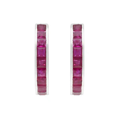  Cercei Aur Alb 18K, Rubine 3.85 ct 1