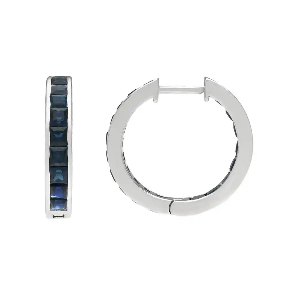 Cercei Aur Alb 18K, Safir 3.85 ct
