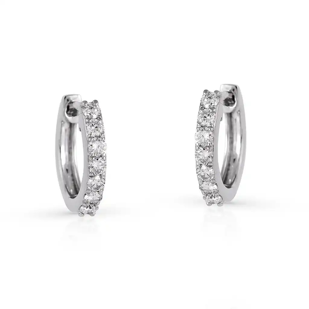 Cercei Aur Alb 18K, Diamante 0.55 ct