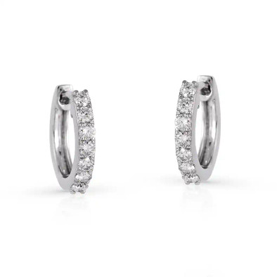 Cercei Aur Alb 18K, Diamante 0.55 ct