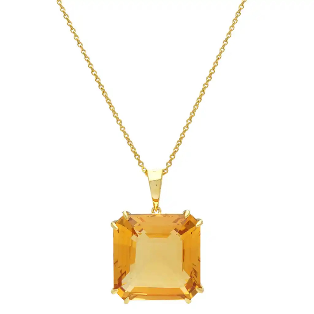  Colier Aur Galben 14k, Citrin 24.05 ct 1
