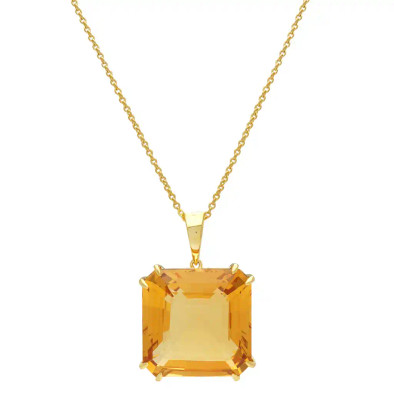  Colier Aur Galben 14k, Citrin 24.05 ct 1