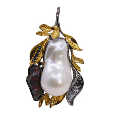 Pandantiv Argint 925, Perla Baroque, Opal