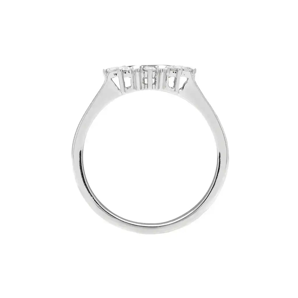 Inel  Aur Alb 18k, Safire 0.26 ct, Diamante Naturale 0.15 ct