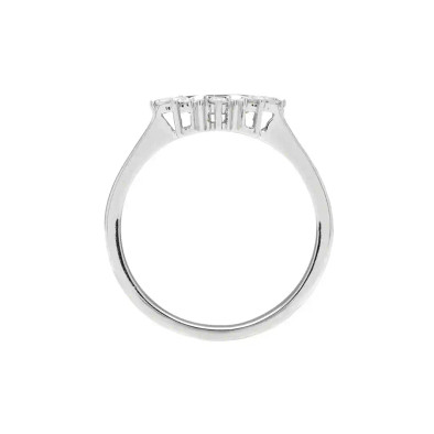 Inel  Aur Alb 18k, Safire 0.26 ct, Diamante Naturale 0.15 ct
