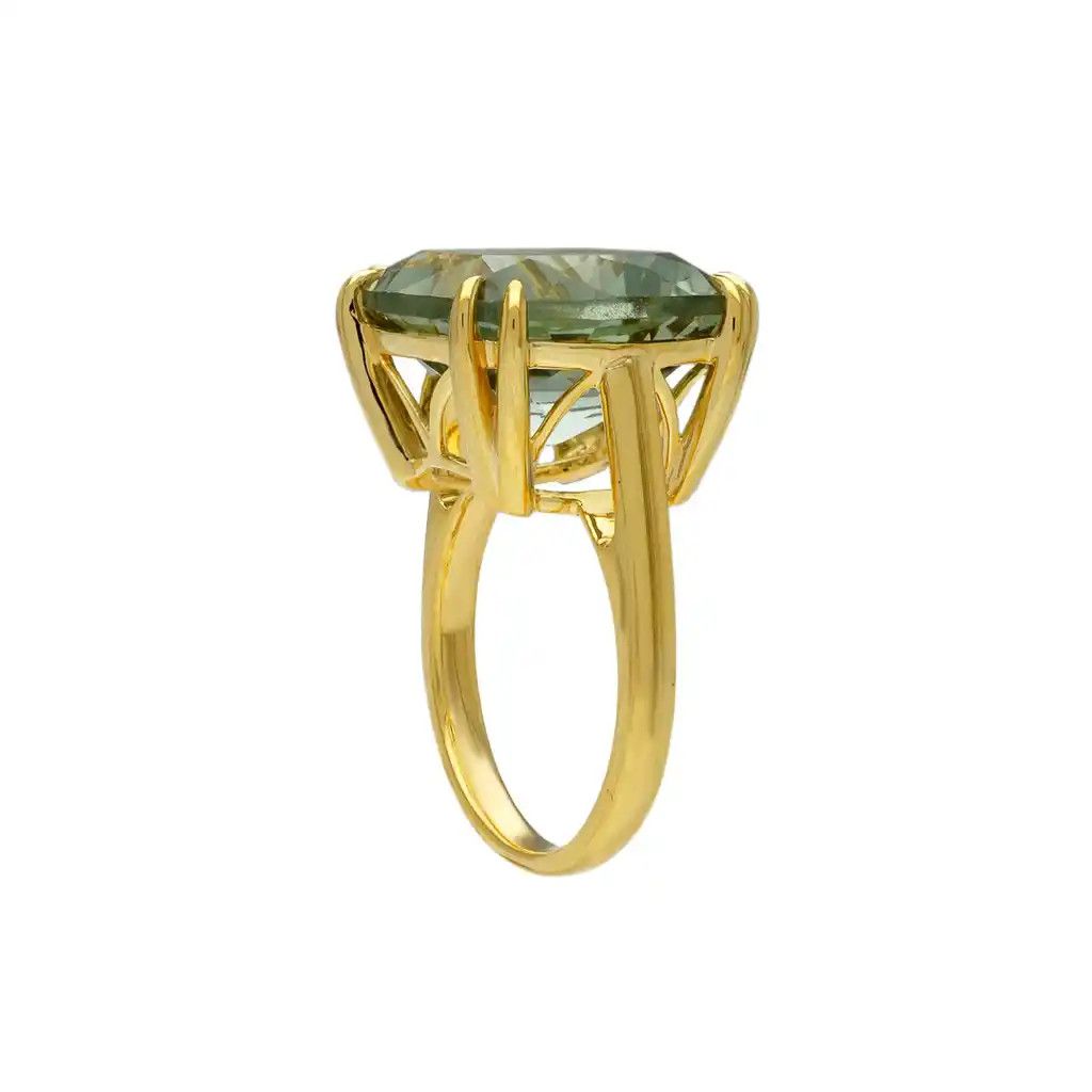 Inel Aur Galben 14k, Ametist Verde 10.95 ct