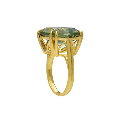 Inel Aur Galben 14k, Ametist Verde 10.95 ct