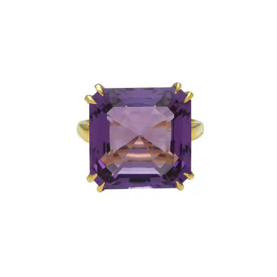 Inel Aur Galben 14k, Ametist 12.30 ct