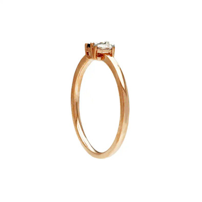 Inel Aur Roz 14k, Diamant 0.14 ct, Diamant negru 0.16 ct 4