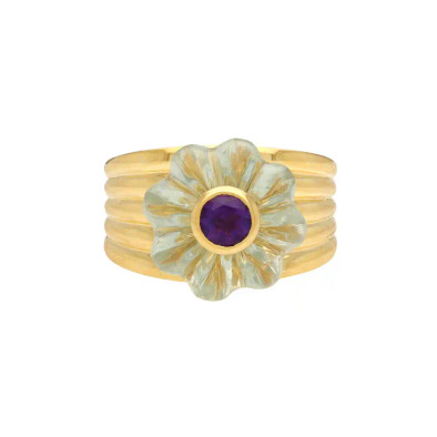 Inel Aur Galben 14k, Ametist Verde, Ametist, 11.48 ct
